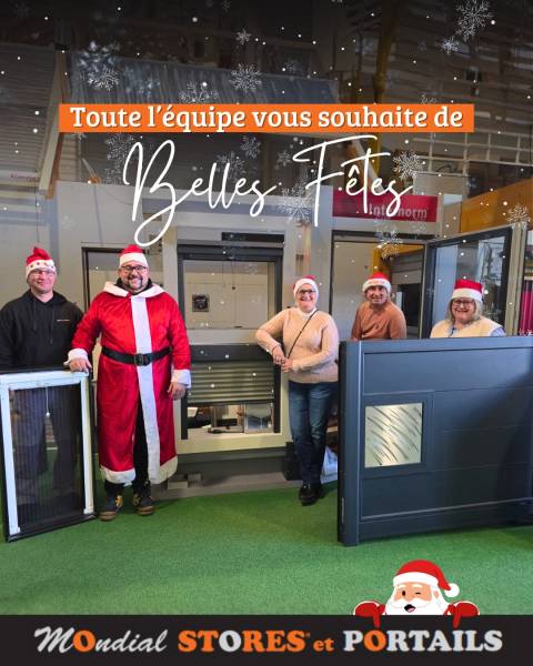 Toute l’équipe de Mondial Stores et Portails vous souhaite de joyeuses fêtes de fin d’année ! 