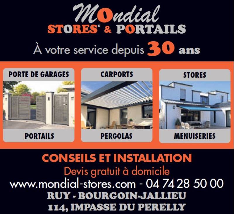 Mondial-Stores & Portails à votre service depuis 30 ans sur Bourgoin Jallieu et le nord isère