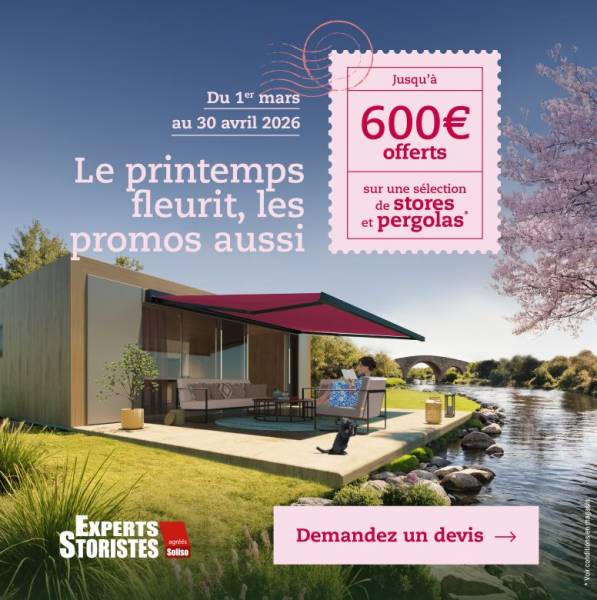 LES INSTANTS PROMOS offre sur les stores extérieurs chez Mondial-Stores & Portails, réseau Experts Storistes sur l'Isère 38, Bourgoin Jallieu et sa région 