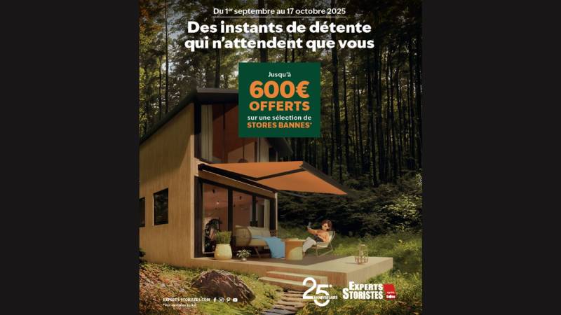 Remises exceptionnelles sur les stores bannes jusqu'au 17 octobre 2025 avec Les INSTANTS PRIVES SOLISO chez Mondial-Stores& Portails réseau Experts Storistes sur Ruy-Bourgoin et le nord Isère