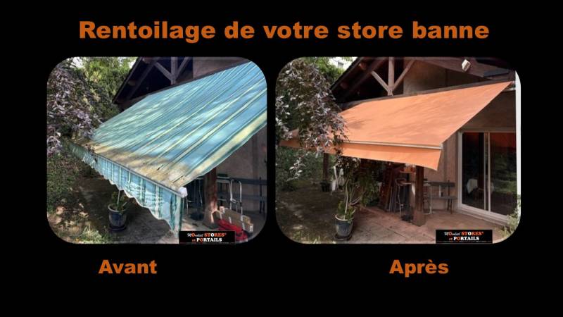 Rénovez votre vieux store grâce au rentoilage (changement de toile) par Mondial-Stores & Portails sur Bourgoin Jallieu et le nord Isère