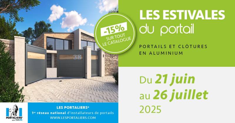 15 % de remise sur les portails, portillons et clôtures HORIZAL jusqu'au 26 juillet 25 chez Mondial-Stores & Portails sur Ruy-Bourgoin Expert en portails aluminium réseau les portaliers  